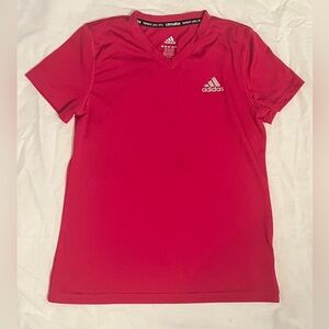 Adidas Climalite V-Neck in Vibrant Pink